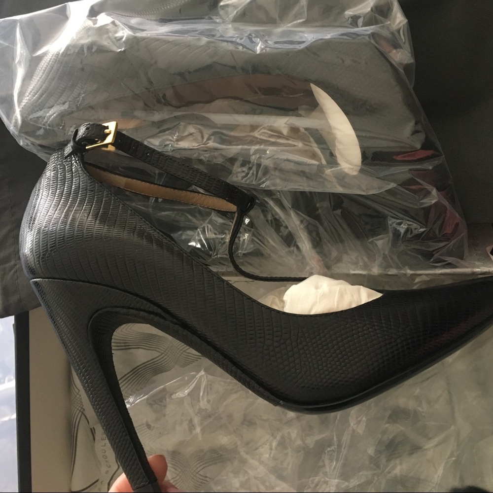NEW Proenza Schouler Lizard T-Strap Pumps 37 - Picture 4 of 8
